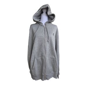 Converse Mens Size 2XL Grey Zip Up Hoodie